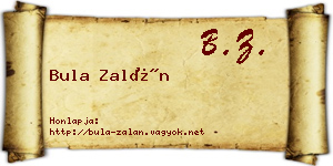 Bula Zalán névjegykártya