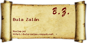 Bula Zalán névjegykártya